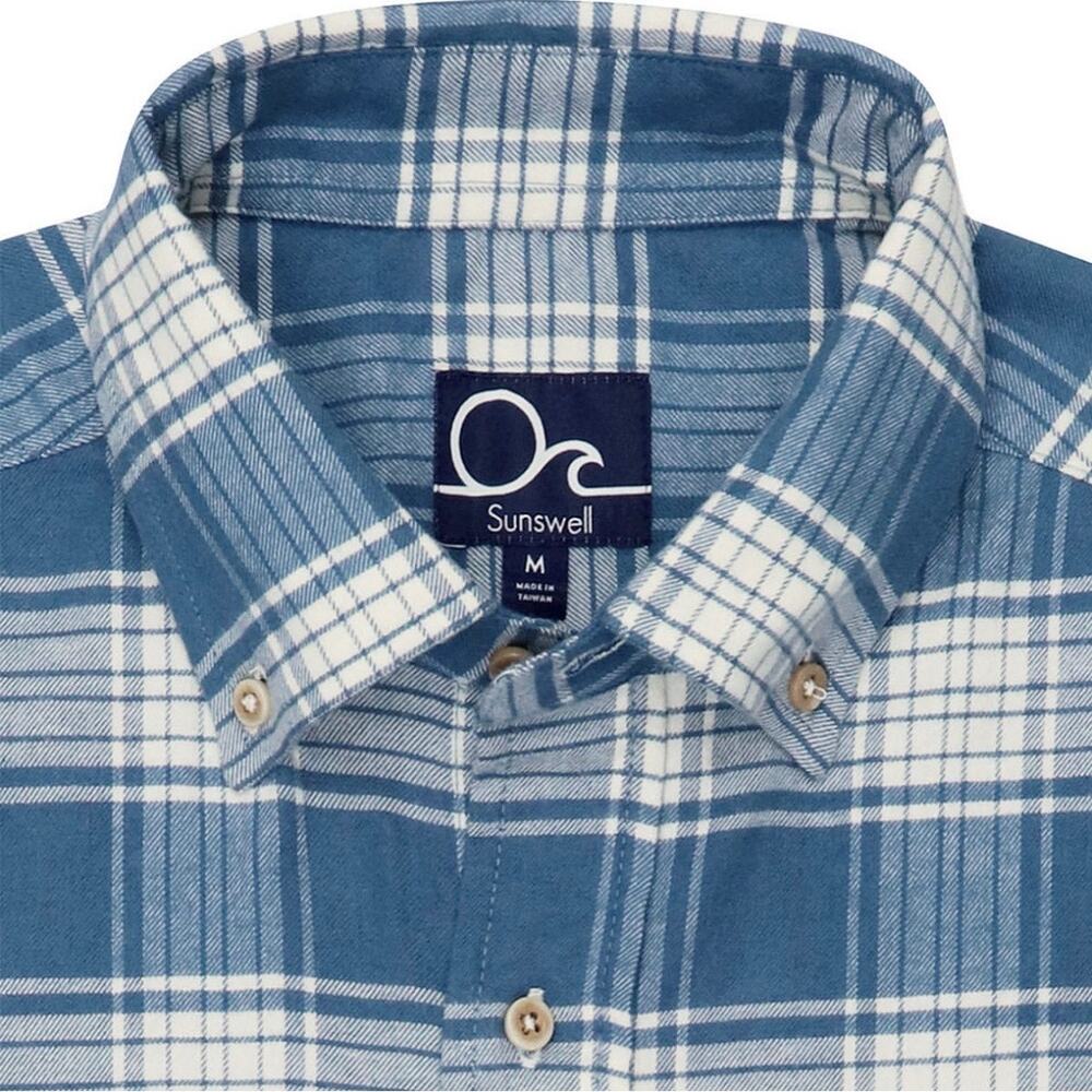 NEW Sunswell Oyster Cotton Performance Lightweight Plaid Flannel Button Down - Picture 2 of 9